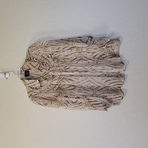 Just Cavalli Cream and Brown Blouse